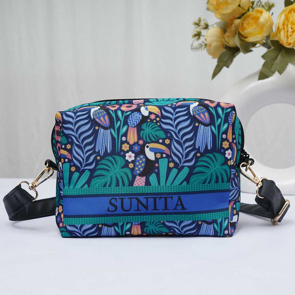 Birds Printed Personalised Sling Bag - Uncommongifts.in